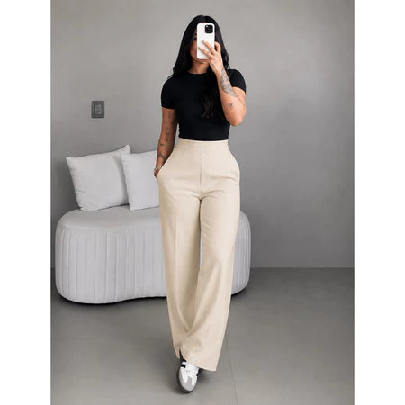Calça Tecido Duna Pantalona