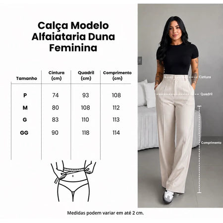 Calça Tecido Duna Pantalona