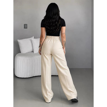 Calça Tecido Duna Pantalona